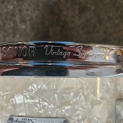 Sonor 14x5.75 Vintage Series White Marine Pearl Snare Drum image 4