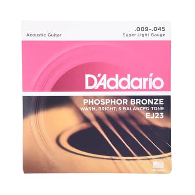 D'Addario EJ23 Phosphor Bronze Acoustic Guitar Strings - Super Light (9 - 45)