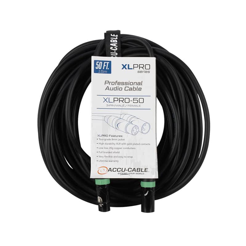 American DJ ADJ XLPRO-50 50 Foot 3-Pin XLR Male to XLR Female Audio Cable image 1