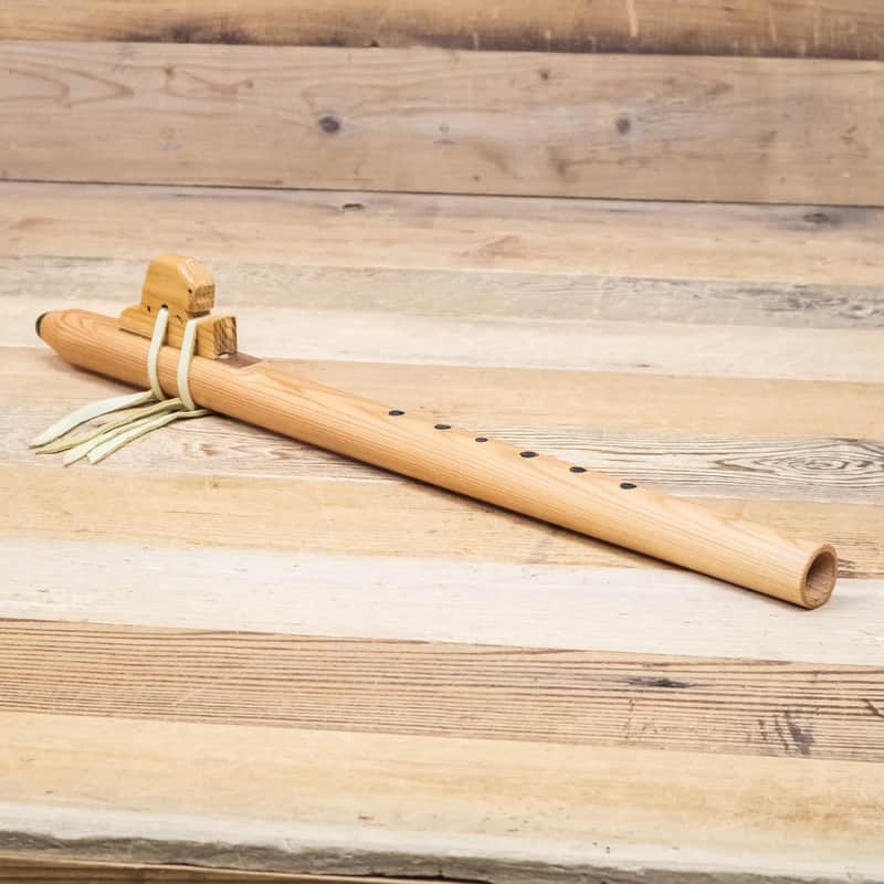 Hawk Native American Style Meditation Flute with Bear totem in E Minor image 1