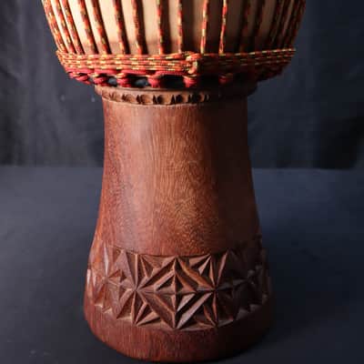 Handmade Dejembe Style Brown Handdrum 10" image 3