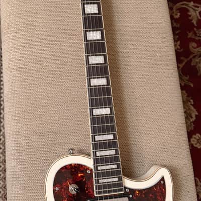 D'Angelico Premier Atlantic Single Cutaway HH w/ Stoptail - Antique White image 4