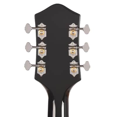 Silvertone 1446 TBK Single Cut Semi-Hollow Electric Guitar w/ Trapeze Tailpiece Gloss Black Pre-Order image 7