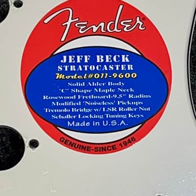 USA Fender Jeff Beck Stratocaster Pickguard White Guitar Parts USA Project StratJeff Beck PIckguard 3 Ply WBW, USA PickGuard "NOS" ! image 2
