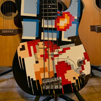 Super Mario Bros Squier by Fender Precision P Bass 1998 Hand Painted vintage design image 1