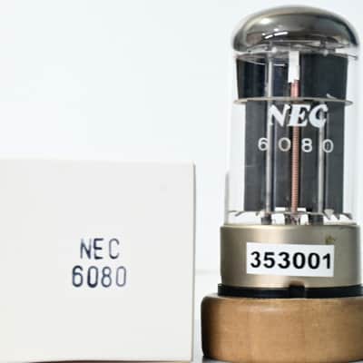 1x 1960’s NEC 6080 Double Top Ring Getter Black Plate Amplitrex Tested Tube image 2