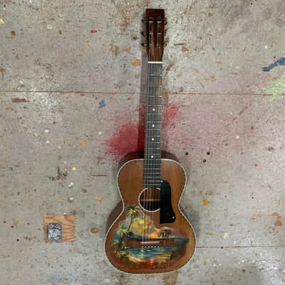 Stromberg Voisinet Hawaiin-Decal Parlor Guitar 1930 Clear image 3