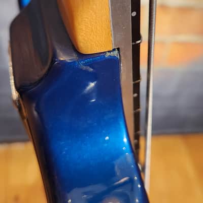 Vintage 1980s Kramer DMZ 5000 Bass Guitar Blue image 10