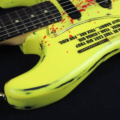 Custom Painted and Upgraded Fender Squier Strat CXS Series Custom  Aged and Worn With Graphics And Matching Headstock image 16