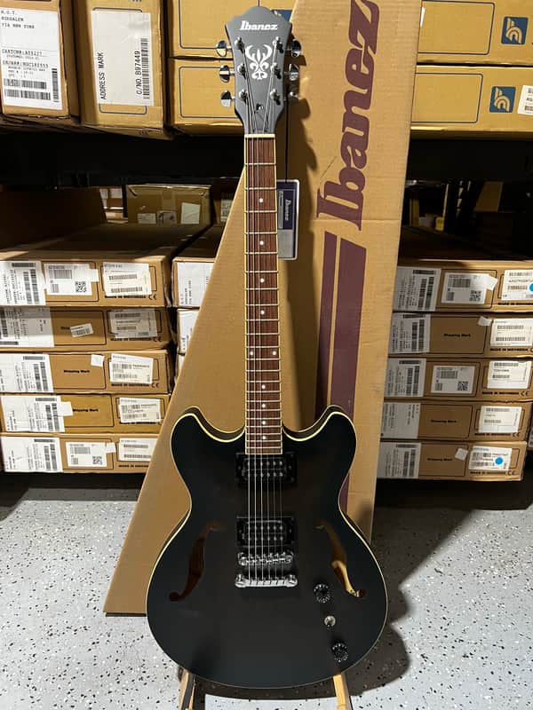 Ibanez Artcore AS53 Semi-hollowbody Electric Guitar - Transparent Black Flat image 1