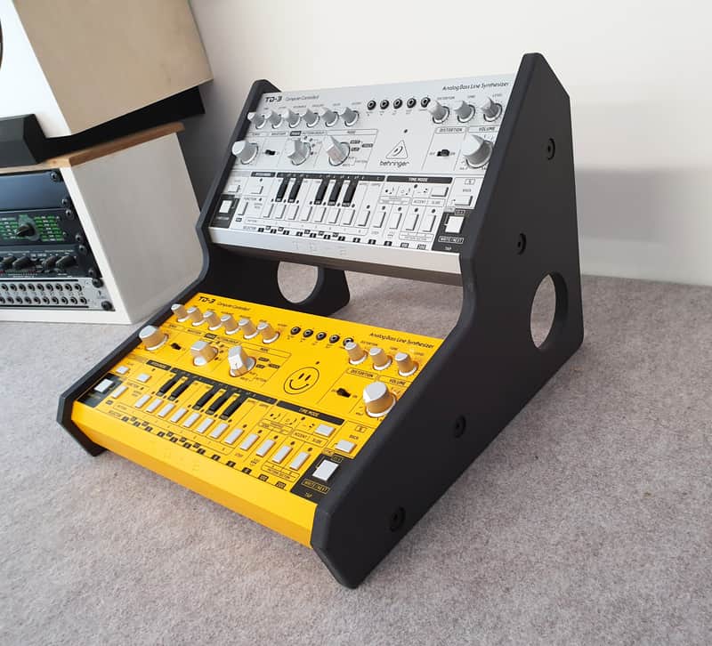 Behringer TD3 RD6 RD78 Black Valchromat Dual Wooden Stand image 1