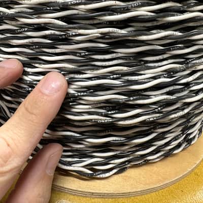 Immagine Vintage~Black & White~Dual Hook-Up Wire~Tinned Copper ~24 AWG~over 1000 ft - 4