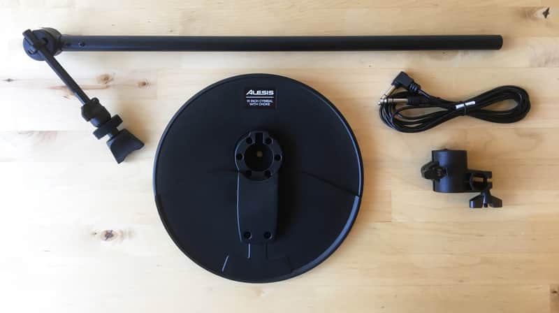 NEW Alesis NITRO Cymbal Expansion Set: 10 Inch Choke Cymbal, 22" Cymbal Arm, Clamp, Cable Black image 1
