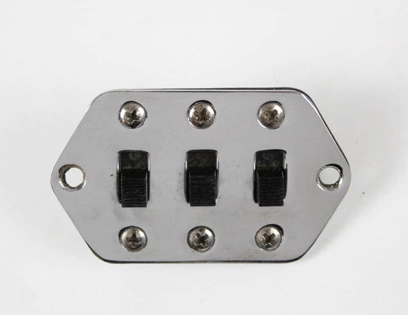 1965 Vintage Fender Jaguar Pickup Selector Switches Control Plate Chrome 1960's Pre-CBS USA image 1