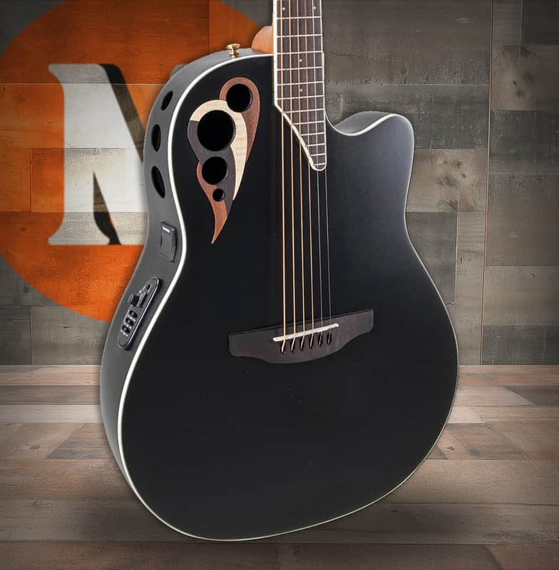 Ovation Celebrity Deluxe E-Acoustic Guitar CDX40-5-G Black Satin (CDX40-5-G) image 1