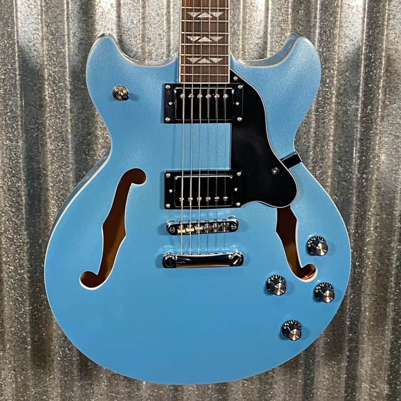 Westcreek Guitars 333 Semi Hollow Body Double Cutaway Blue #0018 Used image 1