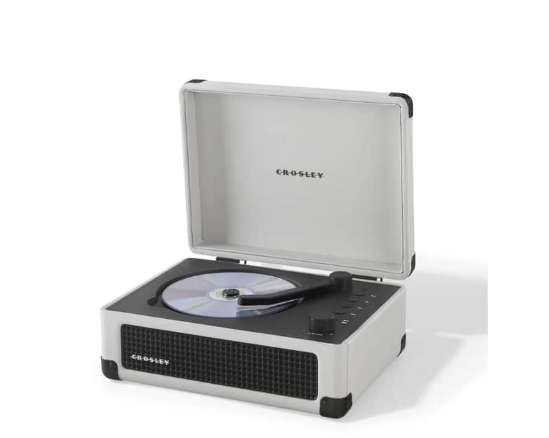 Crosley CR3505DP Cruiser Portable CD Player Retro Bluetooth Speakers, White Farmhouse -NEW image 1