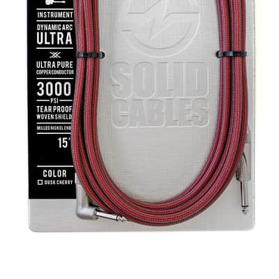 Solid Cables Ultra Instrument Cable 15'  Dusk Cherry image 1