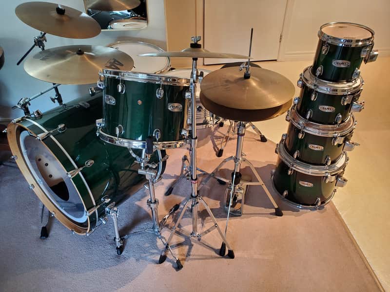 VTG MAPEX 16"x16" Emerald Green Floor Tom Drum - Maple Pro M - Gorgeous Clean image 1