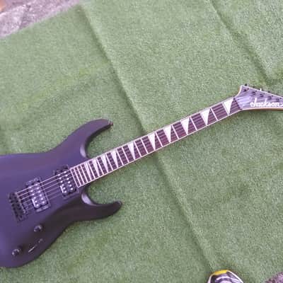 Jackson JS30 Super Strat Archtop 24 Jumbo Frets Sharktooth Inlay Dual Humbucker Tremolo Midel Vintage Style Big Block Strandard Trem Factory Original Satin Black image 5