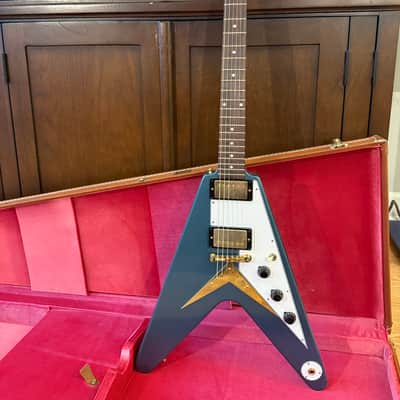 Gibson Custom Shop '58 Korina Flying V Reissue 2023--Pelham Blue--Dead Mint image 1