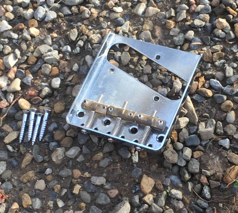 Relic Tele Ashtray Bridge Nickel Old Aged Compensated Brass Saddles For Fender image 1