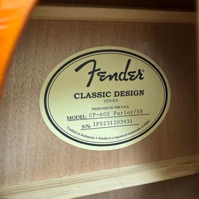 Fender CP-60S Parlor Acoustic Guitar Sunburst image 9
