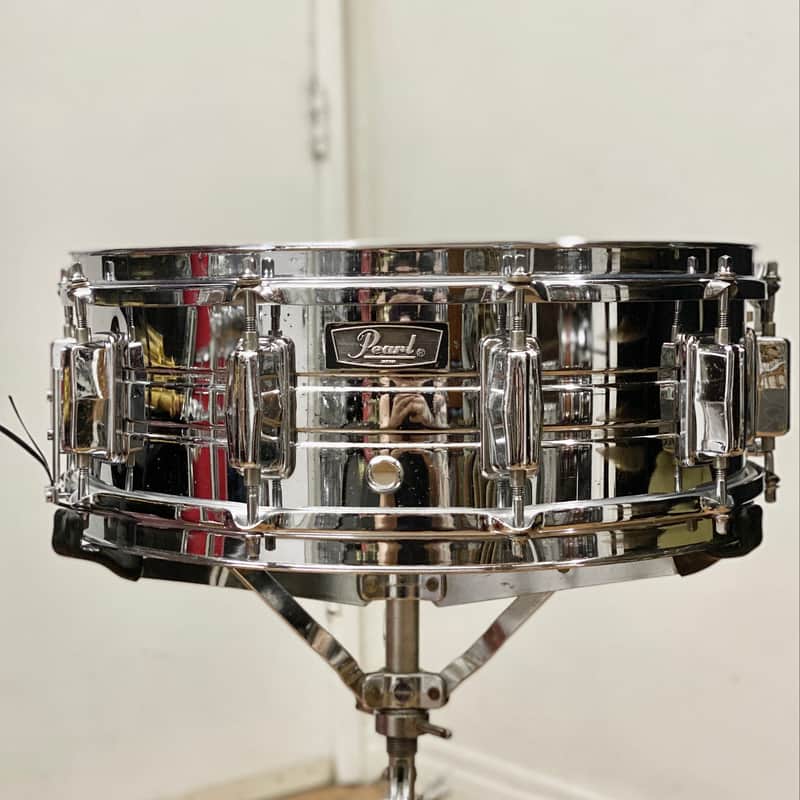 Pearl 5x14 Chrome Over Steel Snare Drum 1970s image 1