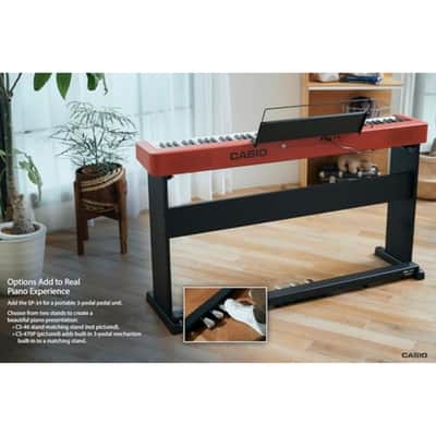Casio CDP-S160 Portable Digital Piano with 88-Key Weighted Action, Sheet Music Stand, Power Supply, USB-MIDI and 10 tones, red (CDP-S160RD) image 3