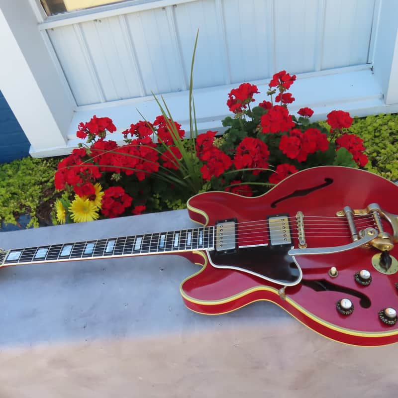 GIBSON ES-355-TD-SV 1966 CHERRY BIGSBY 1 OWNER ORIGINAL LEFT HANDED AMAZING!