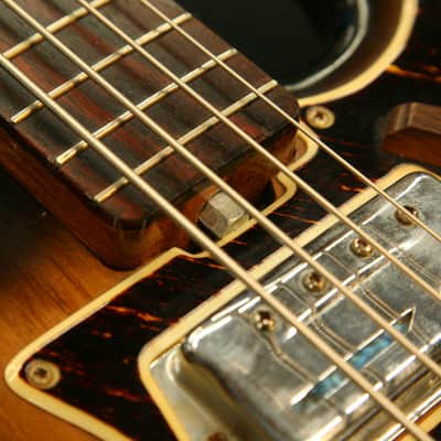 Maxitone 4-String Vintage Bass Made in Japan Pre-Ibanez Twin Pickup Early 1960s - Sunburst image 7