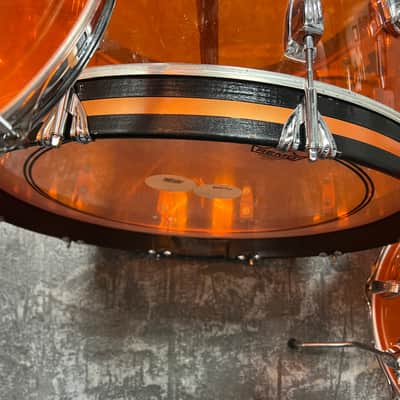 1974 Vintage Ludwig Vistalite 3-Piece Drum Set, Orange image 7