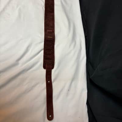 FENDER Suede Leather BROWN guitar STRAP - 2.5" wide - blem image 6