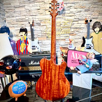 Nik Huber DOLPHIN CUSTOM LEFTY Super Flame Top Curly Mahogany  BRAZILIAN ROSEWOOD ( 2010) image 4