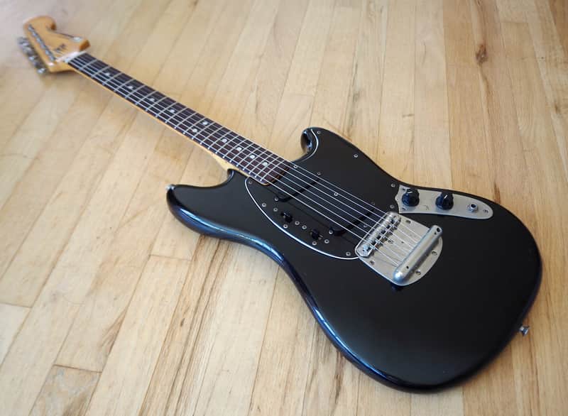 1980s Fernandes Mustang FMT-50 Offset Electric Guitar Black | Reverb