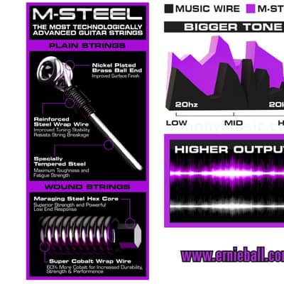 Power Slinky M-Steel Electric Guitar Strings 11-48 Gauge Maraging-Stl Hex-Core Super Cobalt Alloy Wound Set Ultra High-OP/Fatigue-Resistant image 3