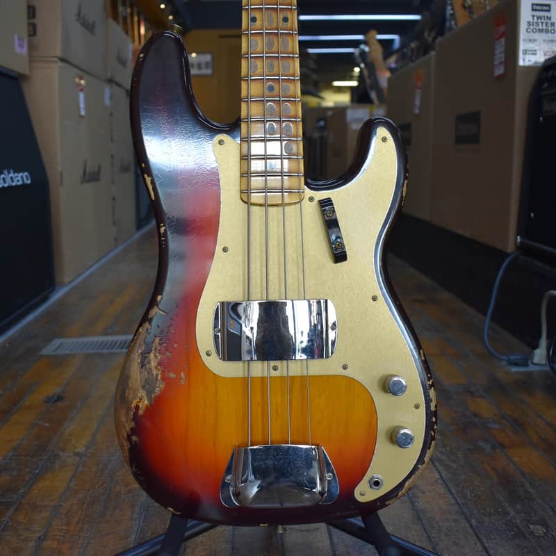 Fender Custom Shop 1958 P-Jazz Bass Heavy Relic Chocolate 3-Color Sunburst w/Tweed Case image 1