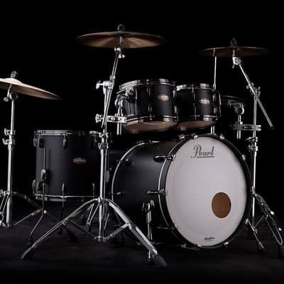 Pearl Pre-Order Masters Maple Reserve Limited Edition 22x18_10x7_12x8_16x14 Solid Matte Black Drums | Drum Shells Only | Special Order | Auth Dealer image 1