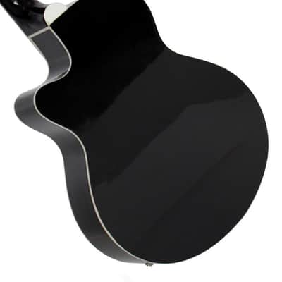Electric acoustic bass guitar, black image 3