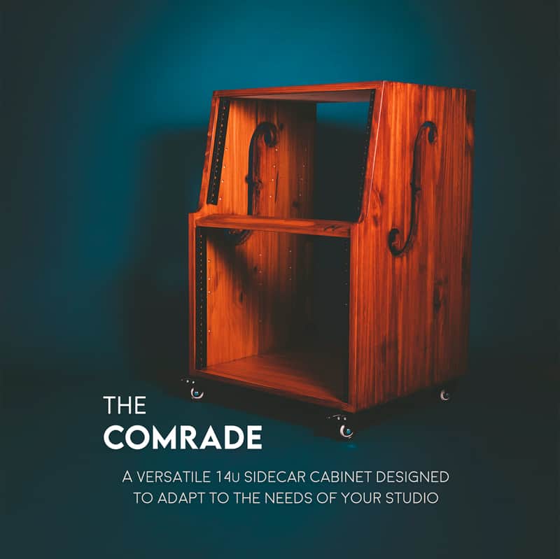 Munstre 14u COMRADE Sidecar - recording studio - angled workstation - rack gear - side car 10u 20u image 1