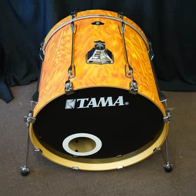 Tama Superstar Series 22" Birch/Basswood Bass Drum w/ Mount - Orange Satin Flame | 18x22" image 4
