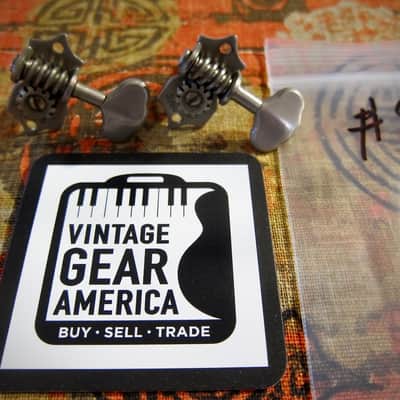 Grover Sta-Tite Tuning Machines for Guitar (2) bass side Circa 1950s-1960s-Nickel with Metal Buttons image 2