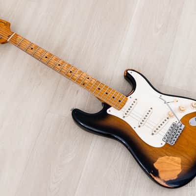 1999 Fender American Vintage ‘57 Stratocaster Sunburst Relic w/ Custom Shop Pickups, Tweed Case image 12