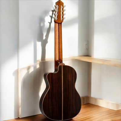Ortega RCE158RW-8 Performer Series 8-String Classical Guitar â€“ Nylon Strings, Solid European Spruce, gloss finish Indonesian Rosewood, gloss finish, Cutaway, w/ Pickup image 7