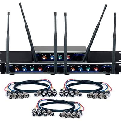 VocoPro Wireless Microphone System with 12 Handheld Microphones, XLR Outputs, and 900MHz Frequency Band image 1