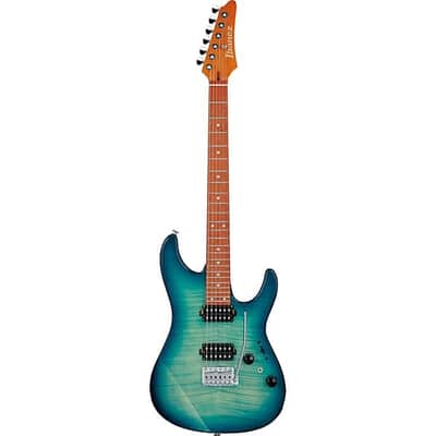 Mint Ibanez AZ24S1F Standard Electric Guitar - Transparent Turquoise Burst image 2
