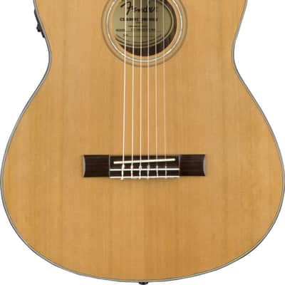 Fender CN-140SCE Nylon Thinline Acoustic Electric Guitar. Walnut FB, Natural w/Case image 8