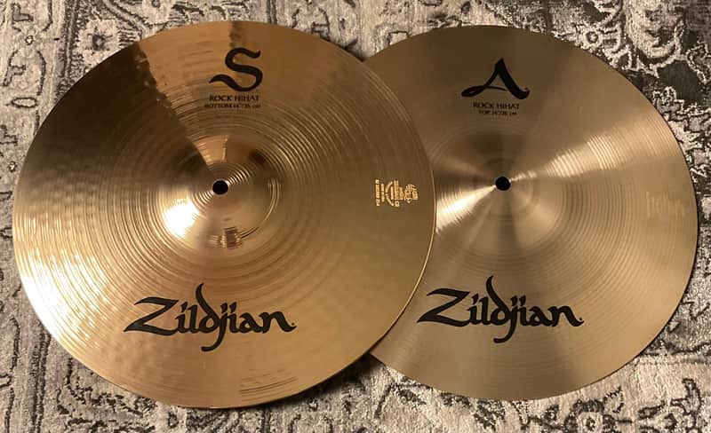 Zildjian Custom 14” Pair A Rock Top & S Rock Bottom image 1