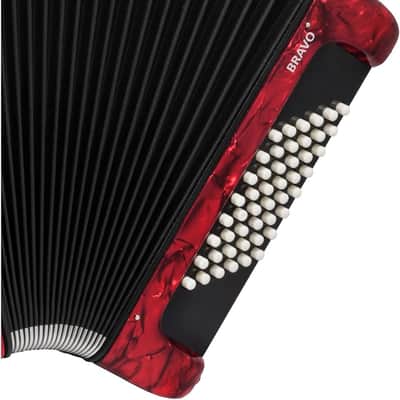 Hohner Bravo II 48 Chromatic Piano Key Accordion - Red (BR48RED) image 3