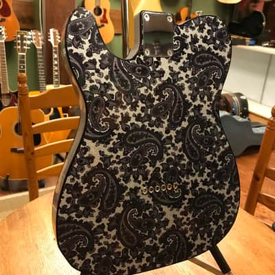Crook Baritone Telecaster Black Paisley Silver Sparkle Matching Headstock image 18